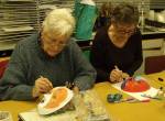 Norma & Liz painting masks